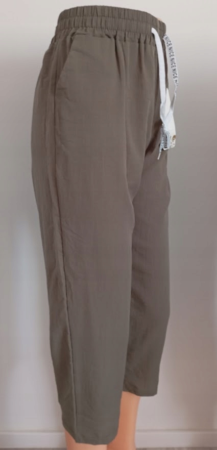 SPODNIE 3/4 Z KIESZENIAMI RYBACZKI PRZEWIEWNE BAWEŁNA Khaki 5/6XL