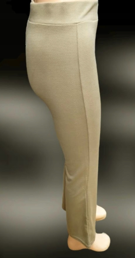 Spodnie damskie elastyczne HIT wzorek bawełna wysoki stan 2/3XL BEŻOWE