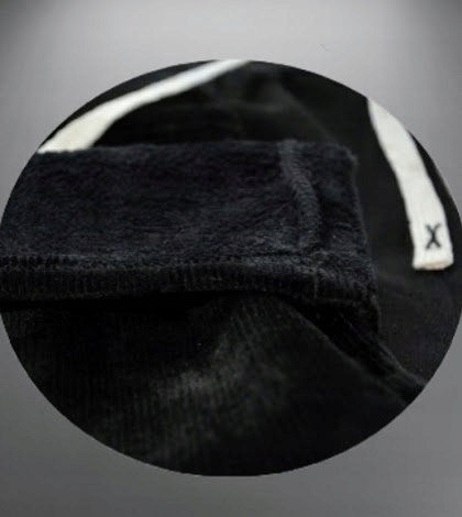 Spodnie welurowe ocieplane z kieszeniami bawełna S/M CZARNE LOOSOO