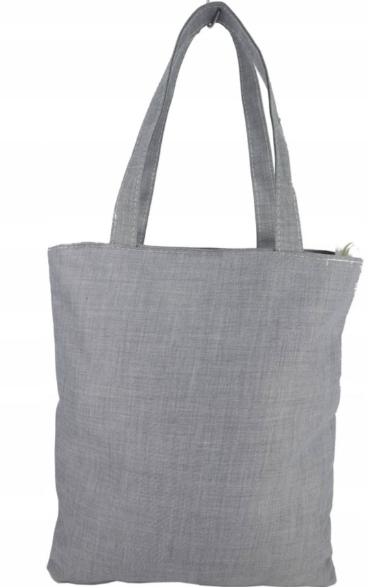 TORBA torebka z napisem KRÓLOWA SHOPPINGU szara pojemna