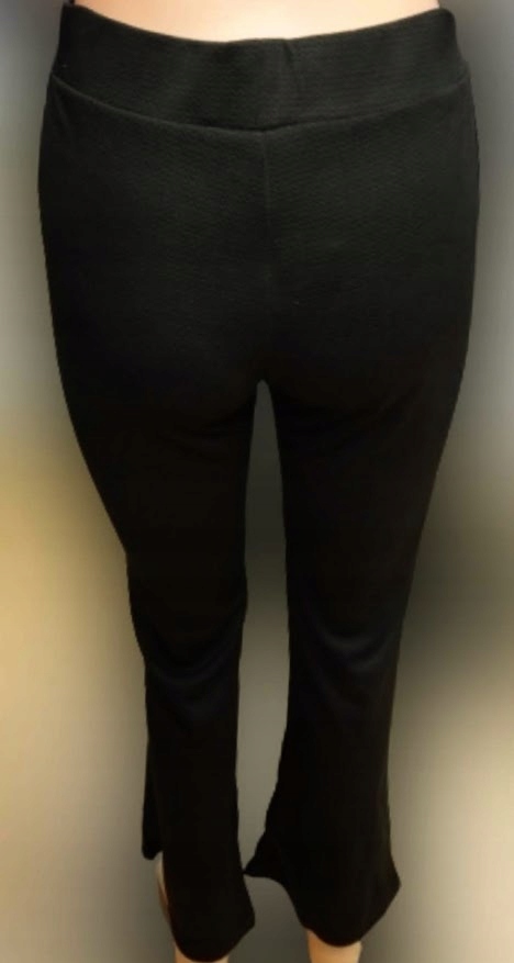 Spodnie damskie elastyczne HIT wzorek bawełna wysoki stan L/XL CZARNE