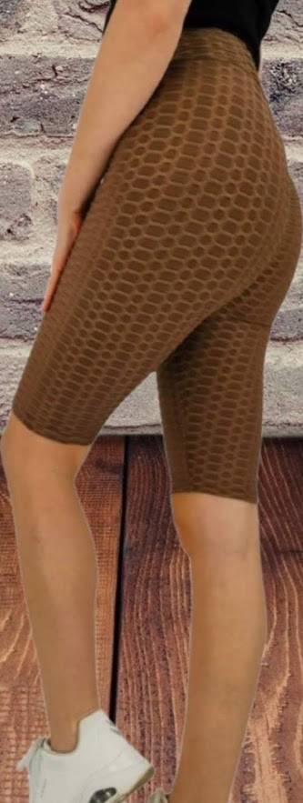 SPODENKI PUSH UP karbowane Kolarki legginsy MIEGO rozmiar L/XL BRĄZOWE