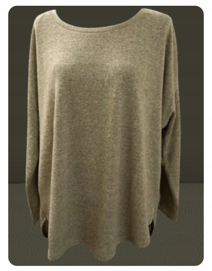BLUZKA tunika asymetryczna BELOVED 3XL sweter oversize odcień zieleni
