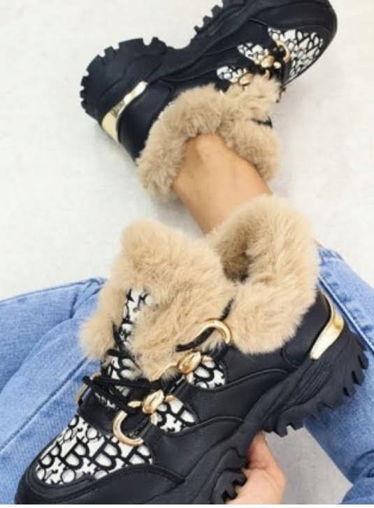 BUTY DAMSKIE SNEAKERSY CZARNE OCIEPLANE r.37