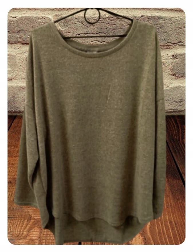 BLUZKA tunika asymetryczna BELOVED 3XL sweter oversize odcień zieleni