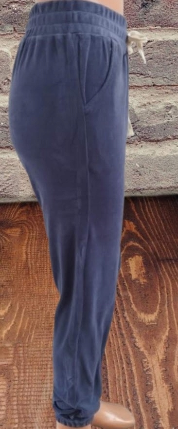 SPODNIE WELUROWE miękkie z wzorem MISIA bawełna NIEBIESKIE S/M loosoo