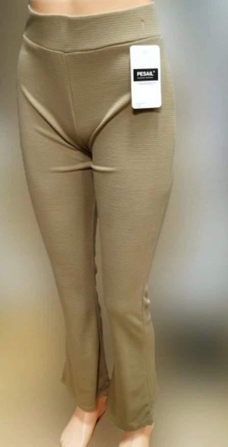 Spodnie damskie elastyczne HIT wzorek bawełna wysoki stan 2/3XL BEŻOWE