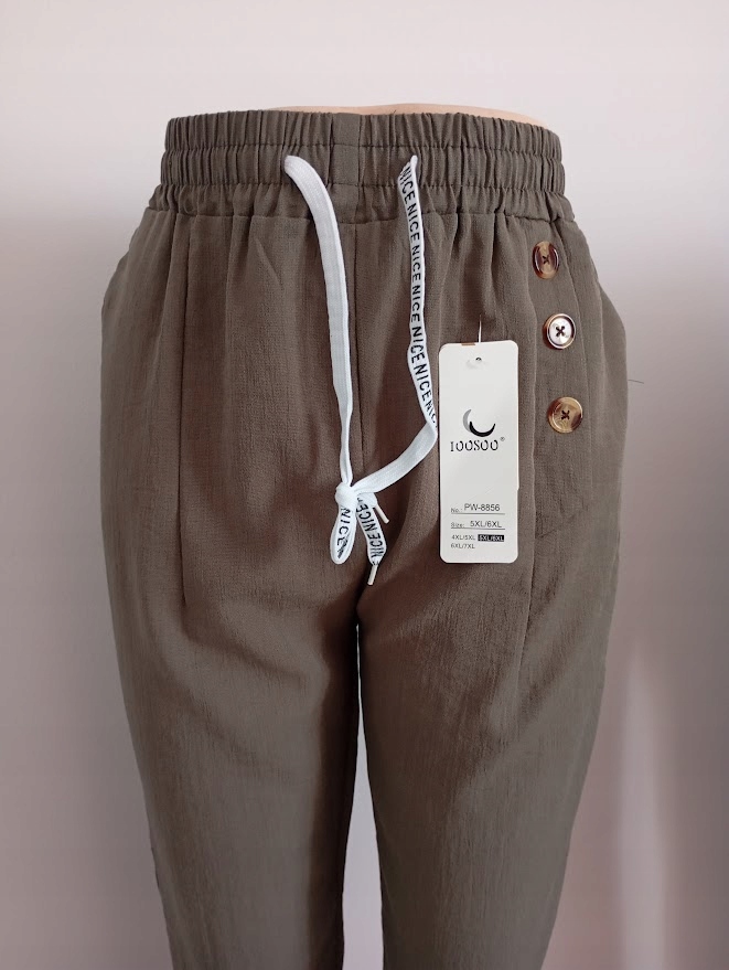 SPODNIE 3/4 Z KIESZENIAMI RYBACZKI PRZEWIEWNE BAWEŁNA Khaki 5/6XL