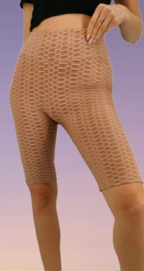 SPODENKI PUSH UP karbowane Kolarki legginsy MIEGO rozmiar L/XL BEŻOWE