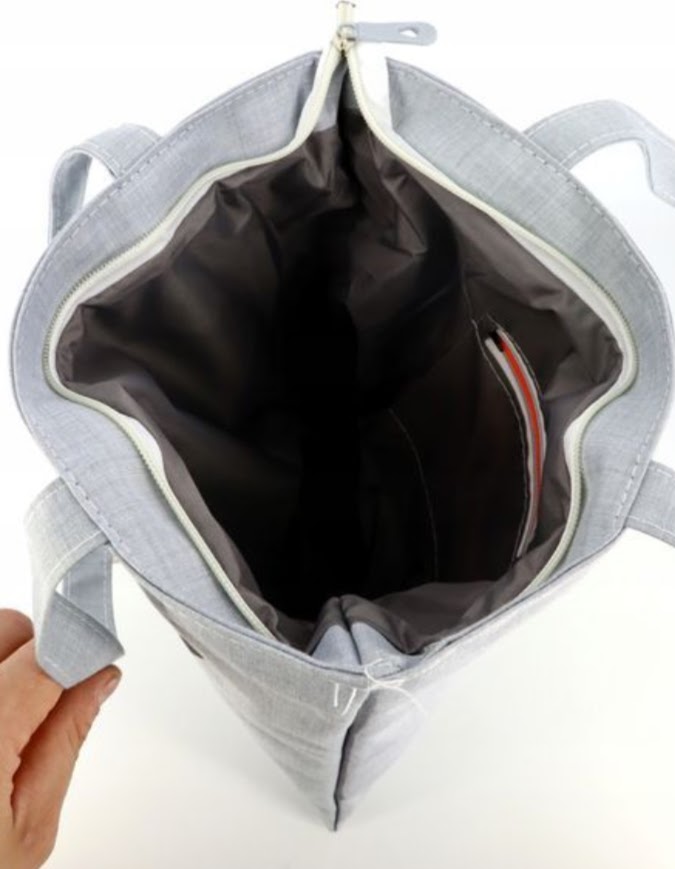 TOREBKA TORBA szara materiałowa Z zabawnym napisem ,TOWAR SPOD LADY''