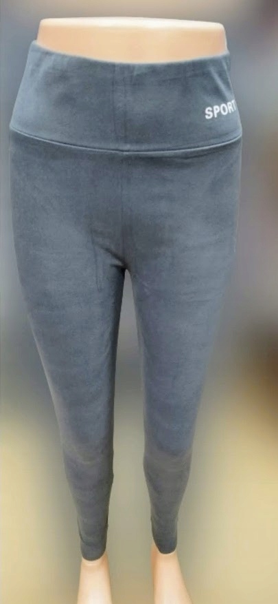 LEGGINSY spodnie LEKKO OCIEPLONE Z wysokim stanem M/L SZARE modne hit