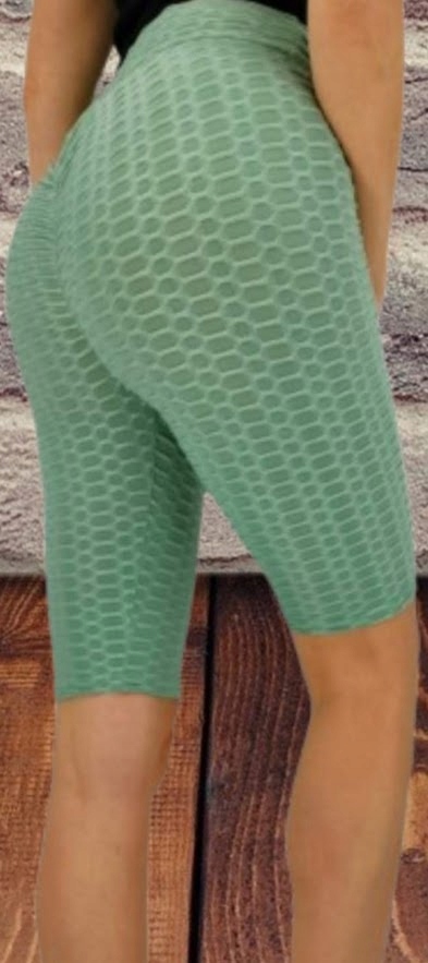 SPODENKI PUSH UP karbowane Kolarki legginsy MIEGO rozmiar S/M ZIELONE