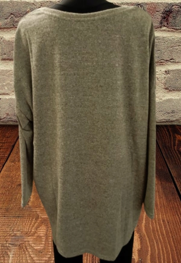 BLUZKA tunika asymetryczna BELOVED 3XL sweter oversize odcień zieleni