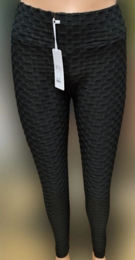 Spodnie damskie KARBOWANE black wysoki stan Push-Up S/M wyszczuplające