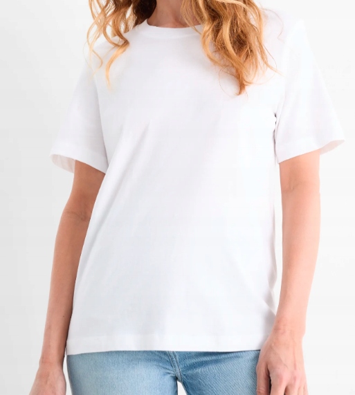 Bluzka MODNA z nadrukiem koszulka bawełna biała GŁADKA t-shirt 2XL