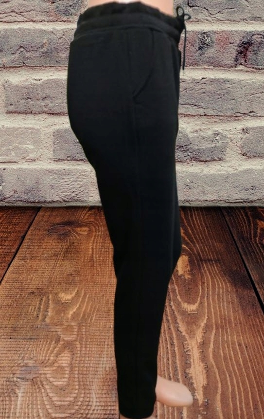 SPODNIE DRESOWE ocieplane damskie z kieszeniami THERMO czarne 2XL