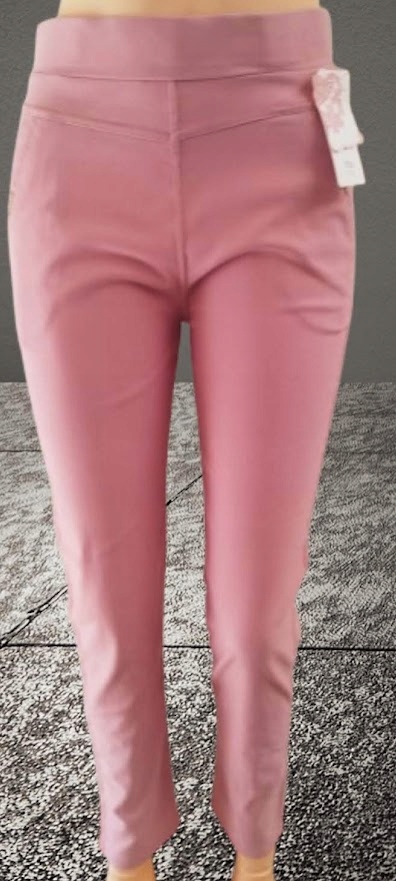 SPODNIE ELASTYCZNE Z KIESZENIAMI gumkowe wyszczuplające 4/5XL różowe