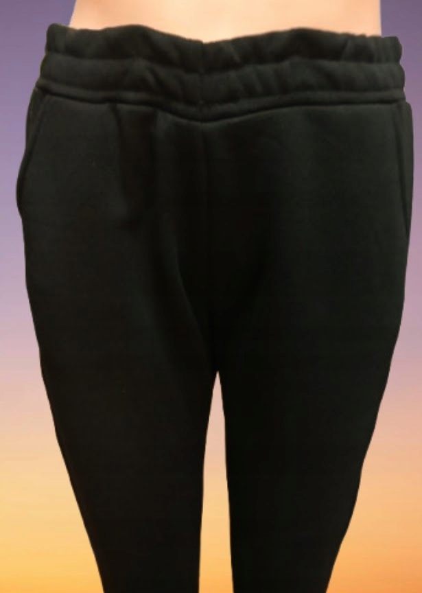 SPODNIE DRESOWE ocieplane damskie z kieszeniami THERMO czarne 2XL