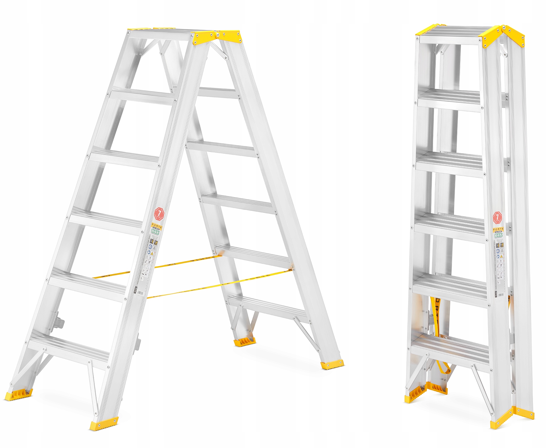 Drabina aluminiowa montażowa ALOSS 2x6 3,28m — 5