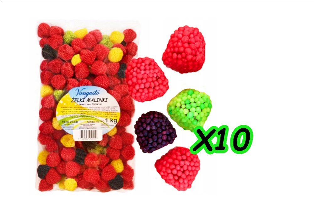 Żelki Vangusto 10x1kg Malinki