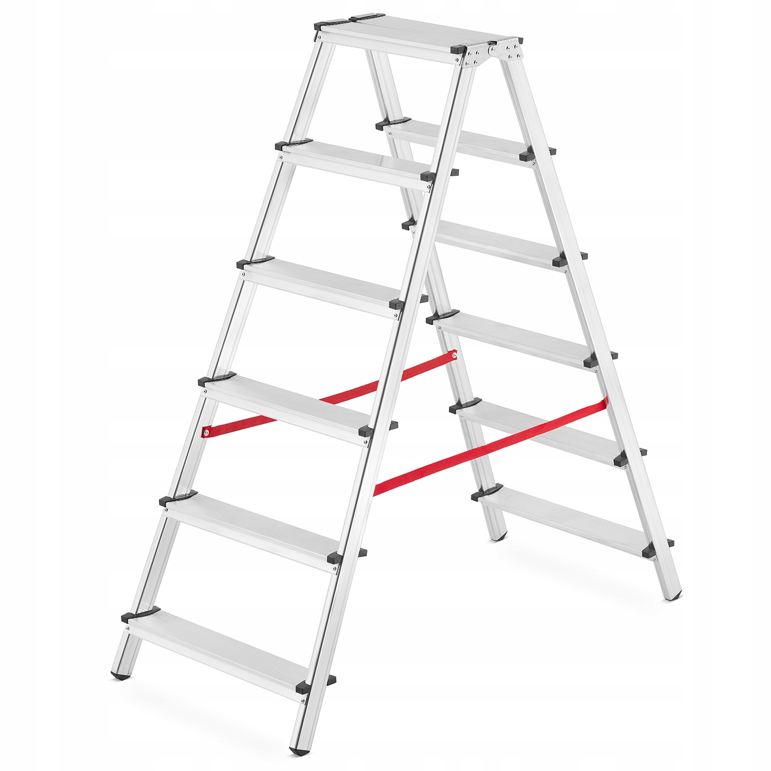 Drabina domowa aluminiowa dwustronna schodki składane HIGHER 2x6 125kg — 2