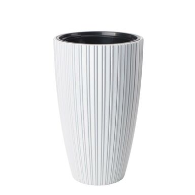 Doniczka okrągła Mika Slim 40 cm z wkładem | Biały
