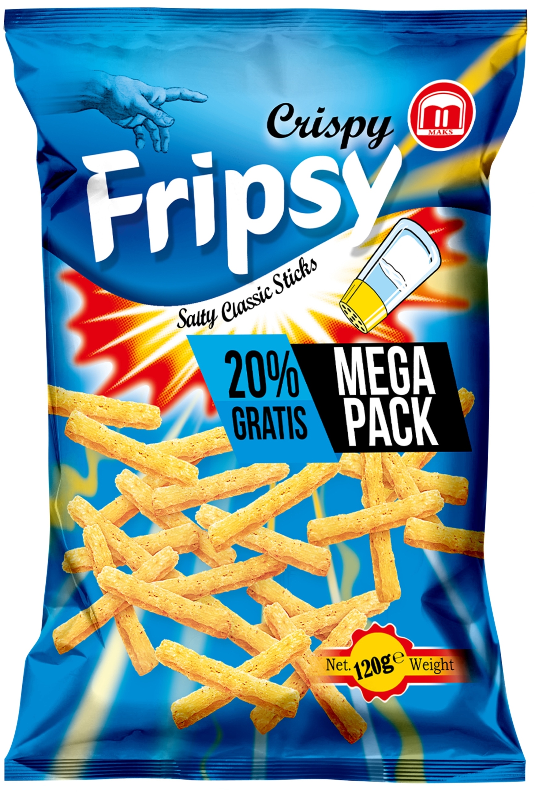 Fripsy Pieczone Paluszki o smaku soly MEGA PACK 3x120g — 2
