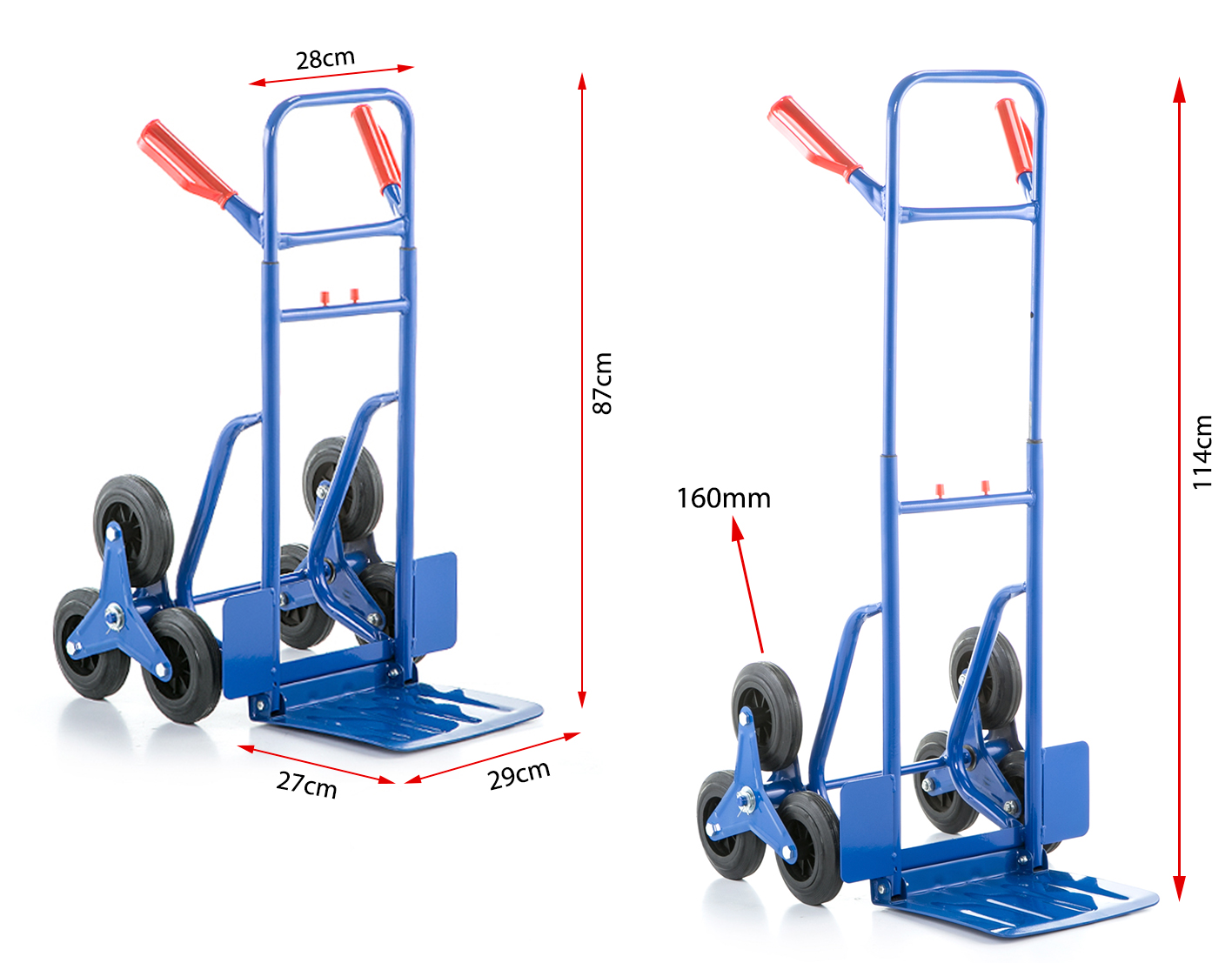 Wózek magazynowy składany schodowy HIGHER młynarka transportowy 250 kg trójkołowy — 11