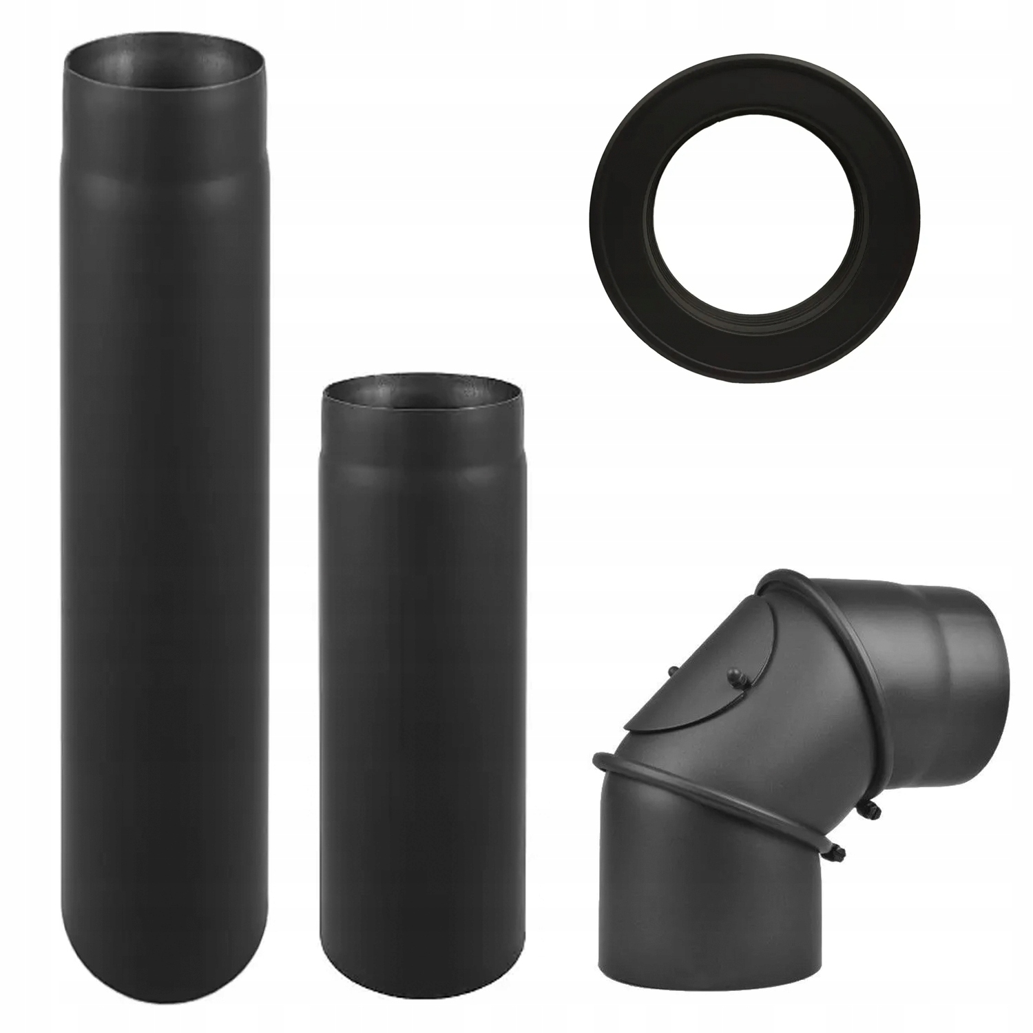 Zestaw przyłączeniowy do pieca kominka fi 120 mm rury kolano rozeta