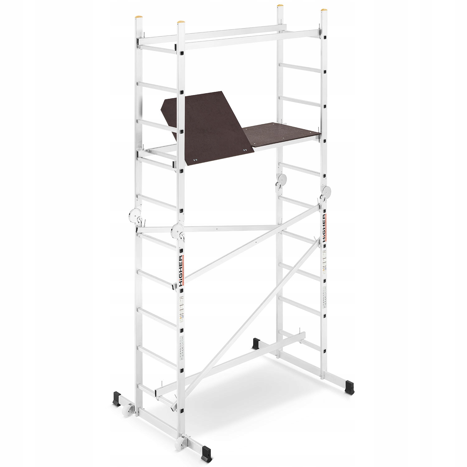 Rusztowanie aluminiowe drabinowe przegubowe jezdne HIGHER DR 2x5 4,0m 150kg — 8