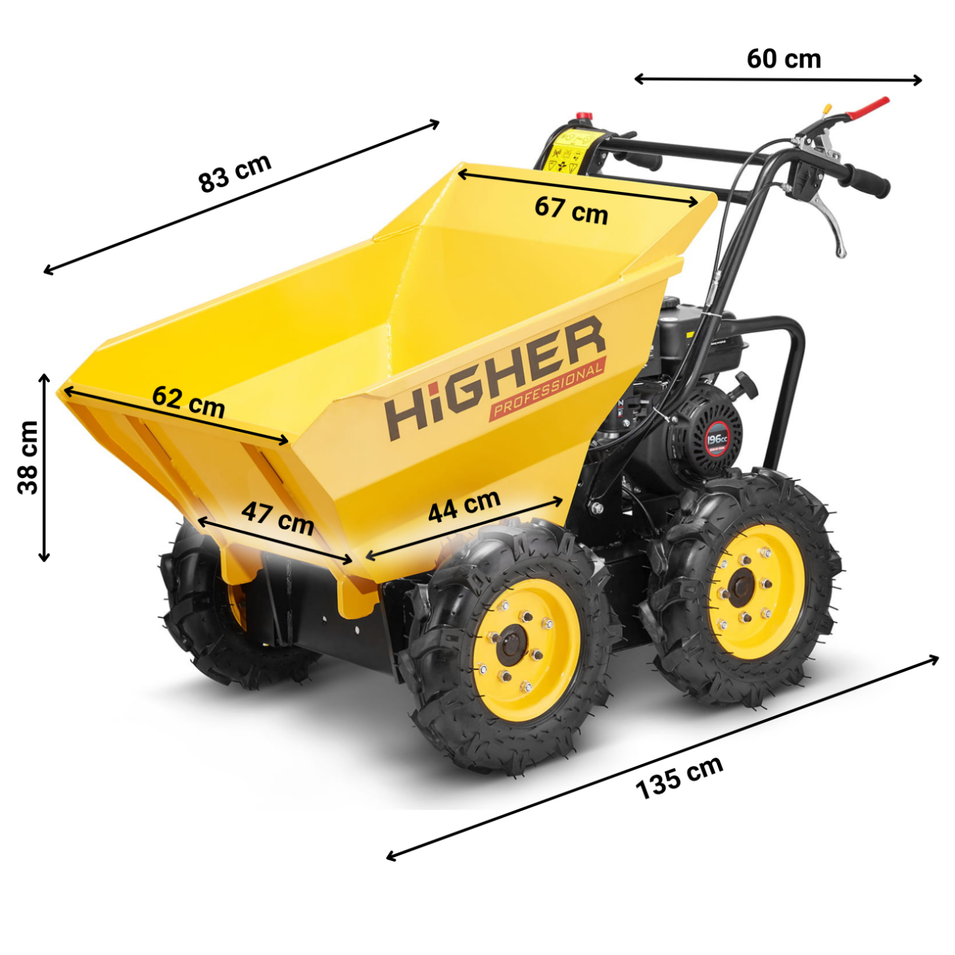 Wozidło spalinowe HIGHER taczka koleba z napędem 4x4 dotacja ZUS — 14