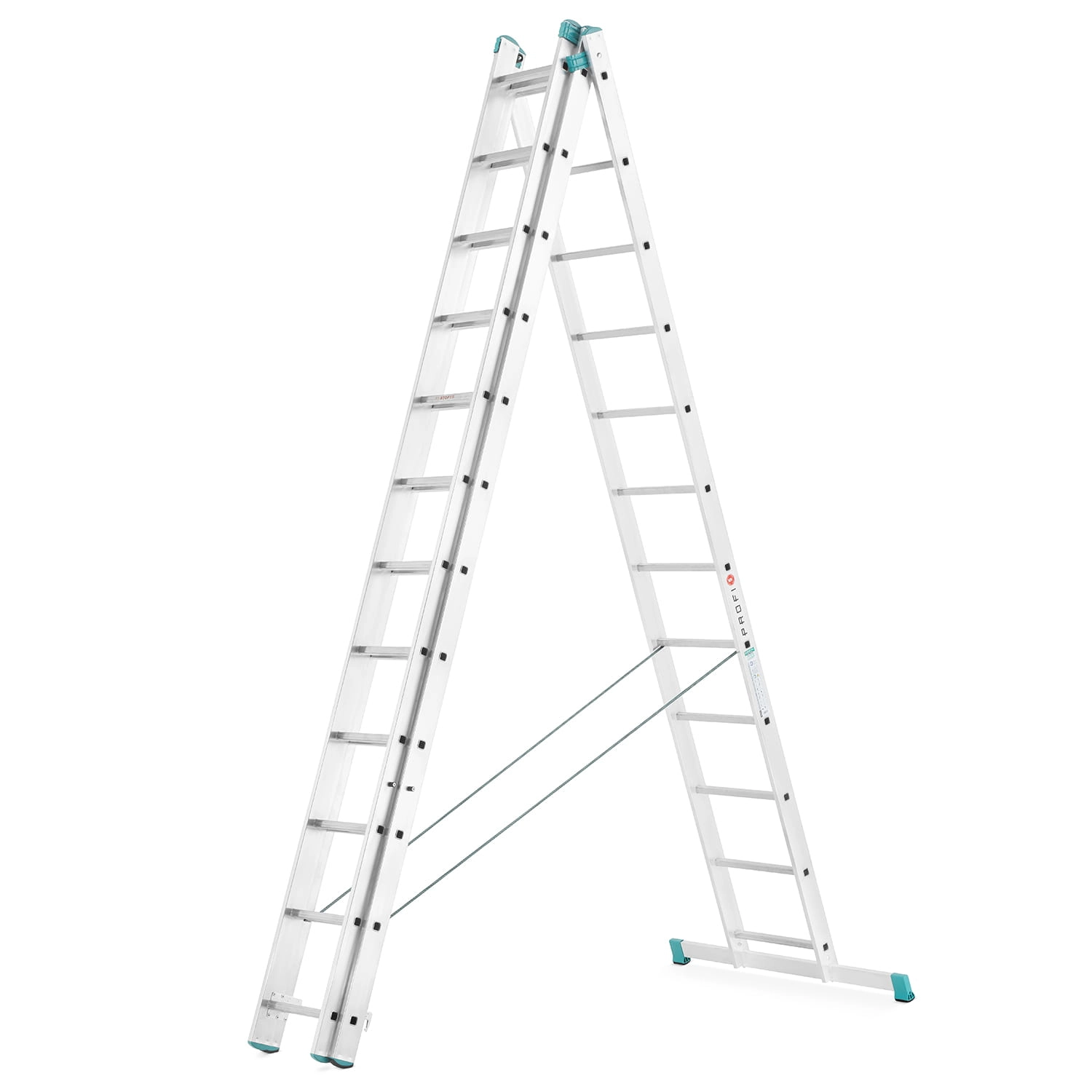 Drabina aluminiowa 3x12 wielofunkcyjna MOCNA 7,96m uniwersalna 150kg — 2