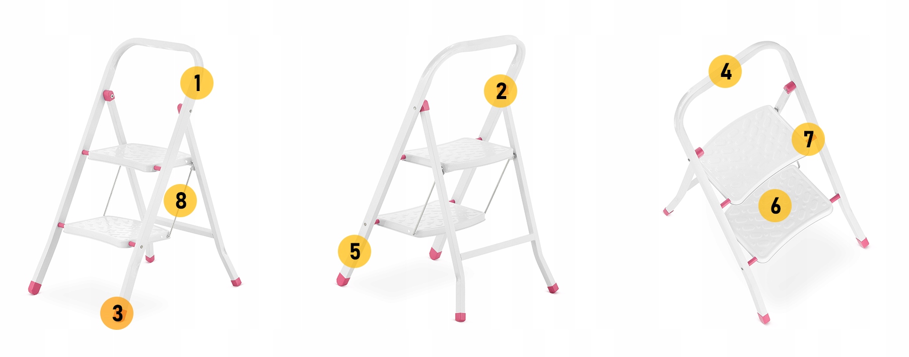 Drabina składana domowa 4 stopniowa schodki HIGHER — 11