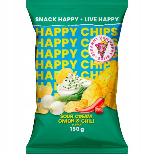 Happy Chips Chipsy o Smaku cebula i Chili 150g Karton — 2
