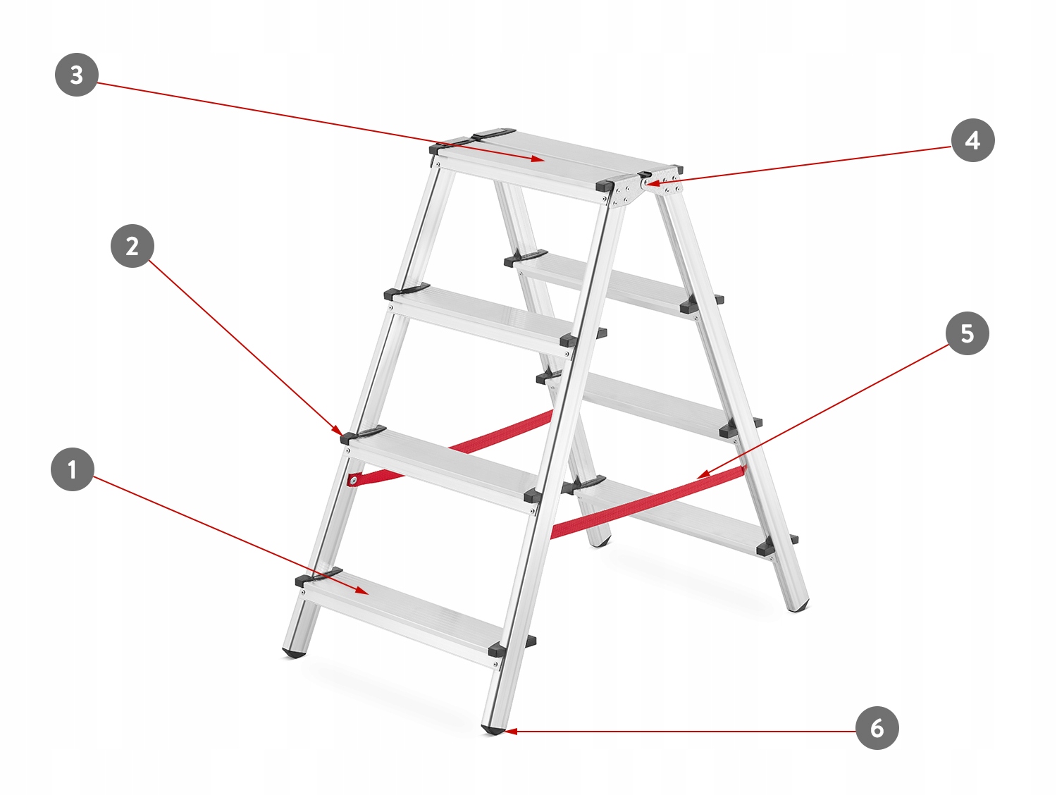 HIGHER drabina drabinka domowa dwustronna 2x8 L-DW2X8 — 4