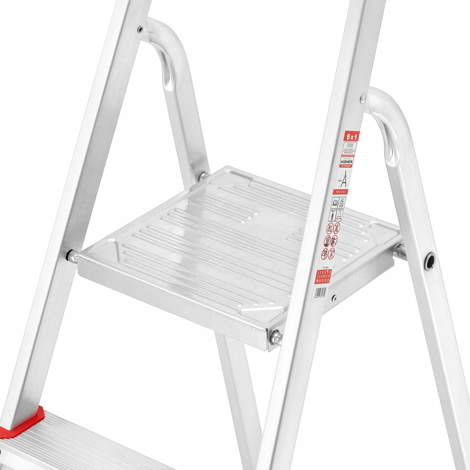 DRABINA domowa 8 stopniowa aluminiowa HIGHER — 5