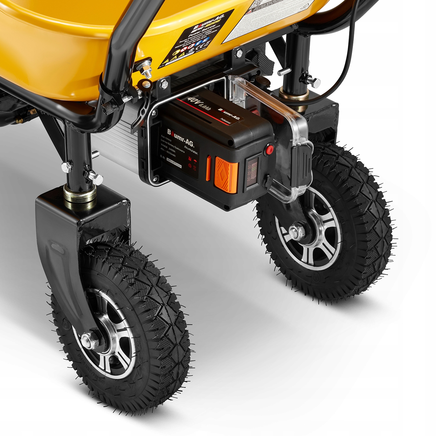 Taczka elektryczna ogrodowa wozidło budowlane 100L BAUMR-AG BPR-800E 260kg — 11