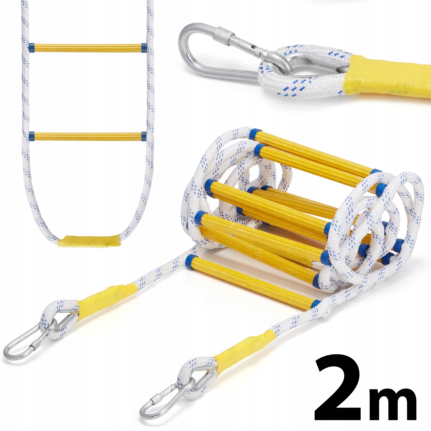Drabina sznurowa linowa pleciona na dach HIGHER 2m FIBERGLASS dekarska