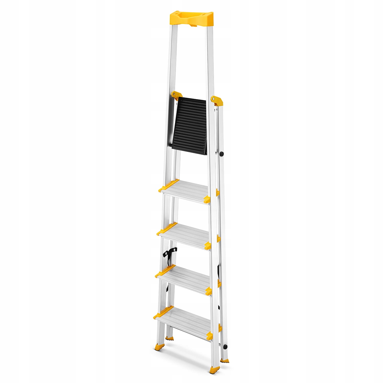 Drabina aluminiowa jednostronna 5 stopniowa DRABEST MAX szerokie stopnie — 5