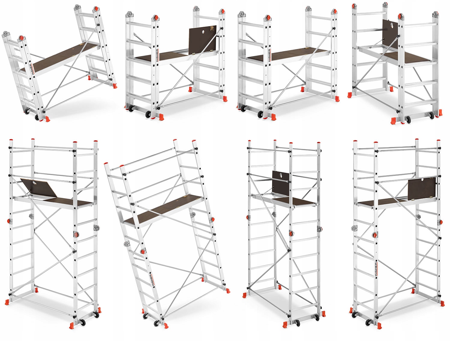 Rusztowanie aluminiowe przegubowe jezdne HIGHER Acro-Twin 3,90m 4w1 — 13