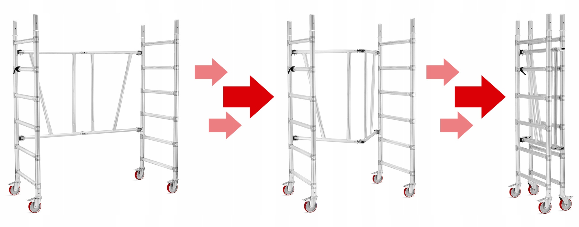 Rusztowanie aluminiowe jezdne składane FARAONE COMPACT XS 160 x 75 cm pakiet A - 2,60 m — 11