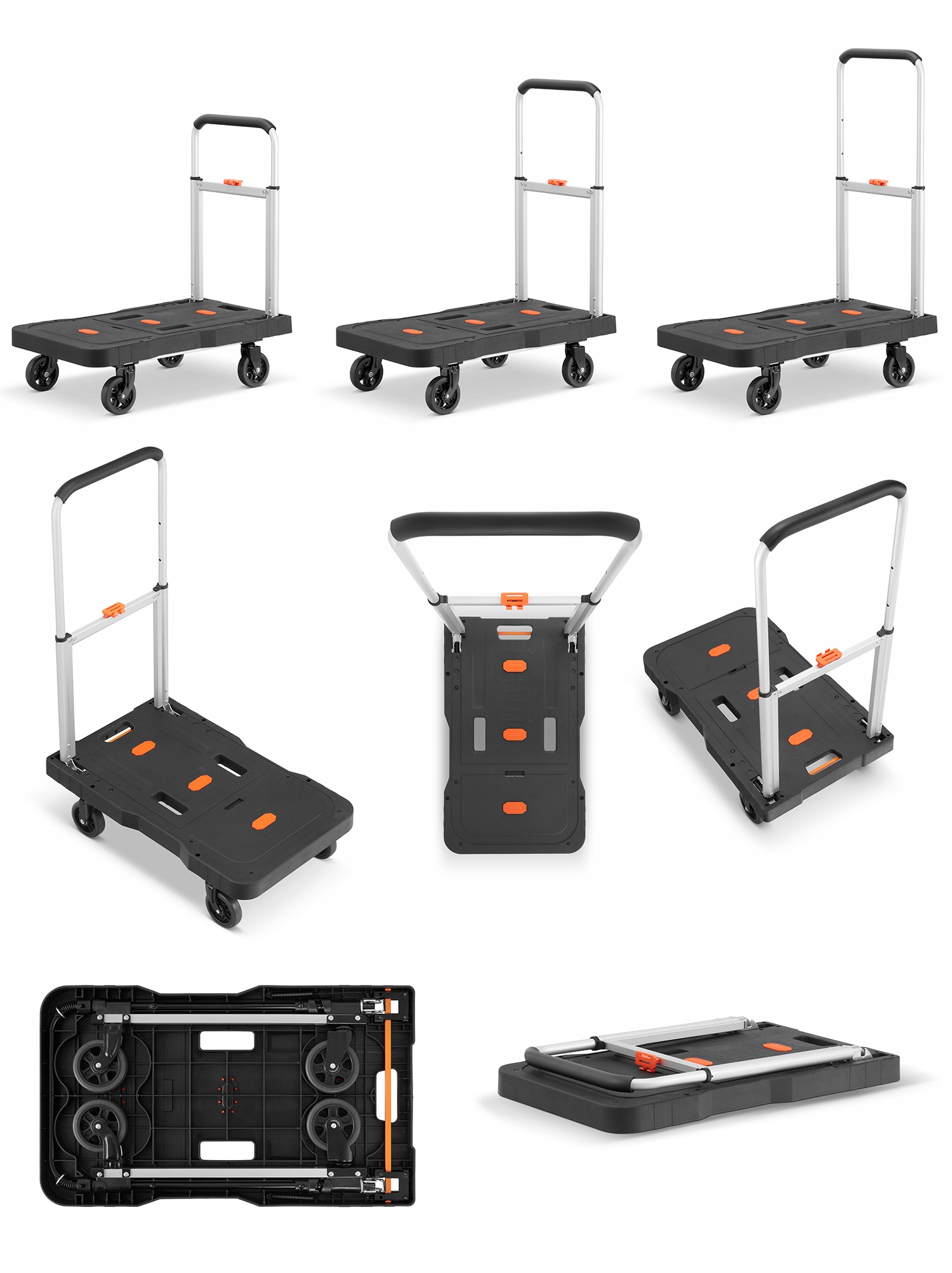 Wózek platformowy mobilny składany transportowy magazynowy HIGHER 150kg — 13