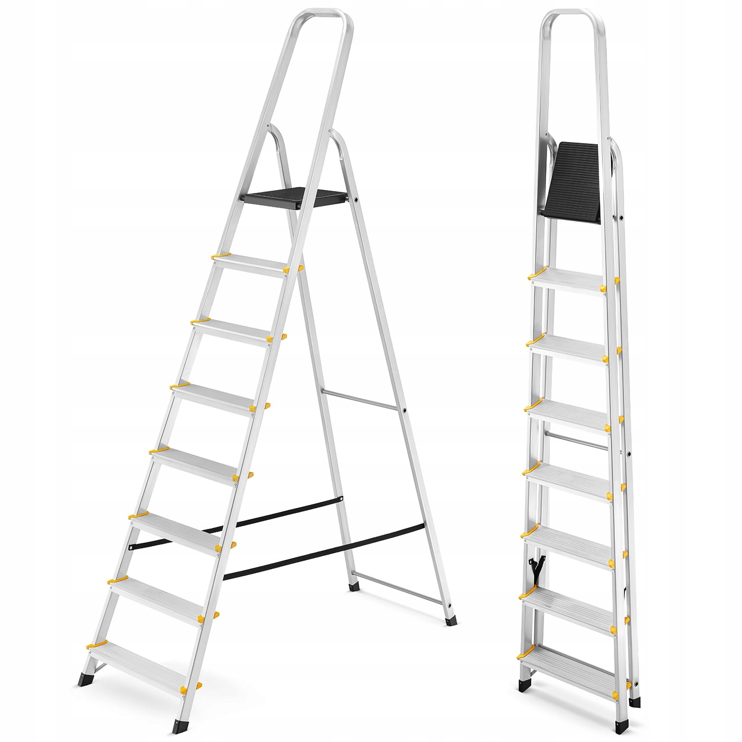 Drabina aluminiowa domowa jednostronna profesjonalna HIGHER 8 stopni 150kg