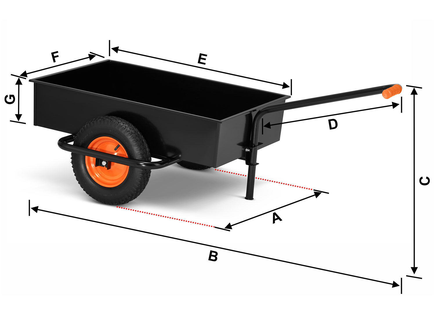 WÓZEK TRANSPORTOWY STALOWY OGRODOWY HIGHER TACZKA KOLEBA 180 L / 390 kg — 10