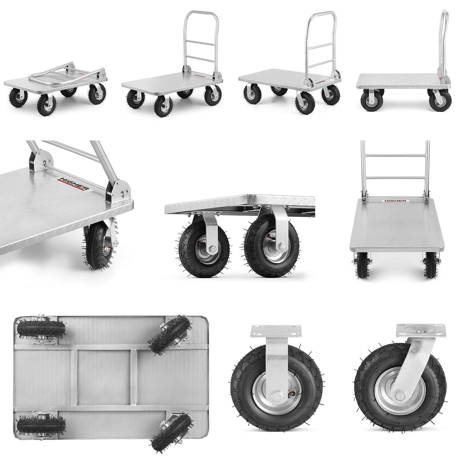 Wózek platformowy transportowy magazynowy Monster 500 kg by HIGHER — 3