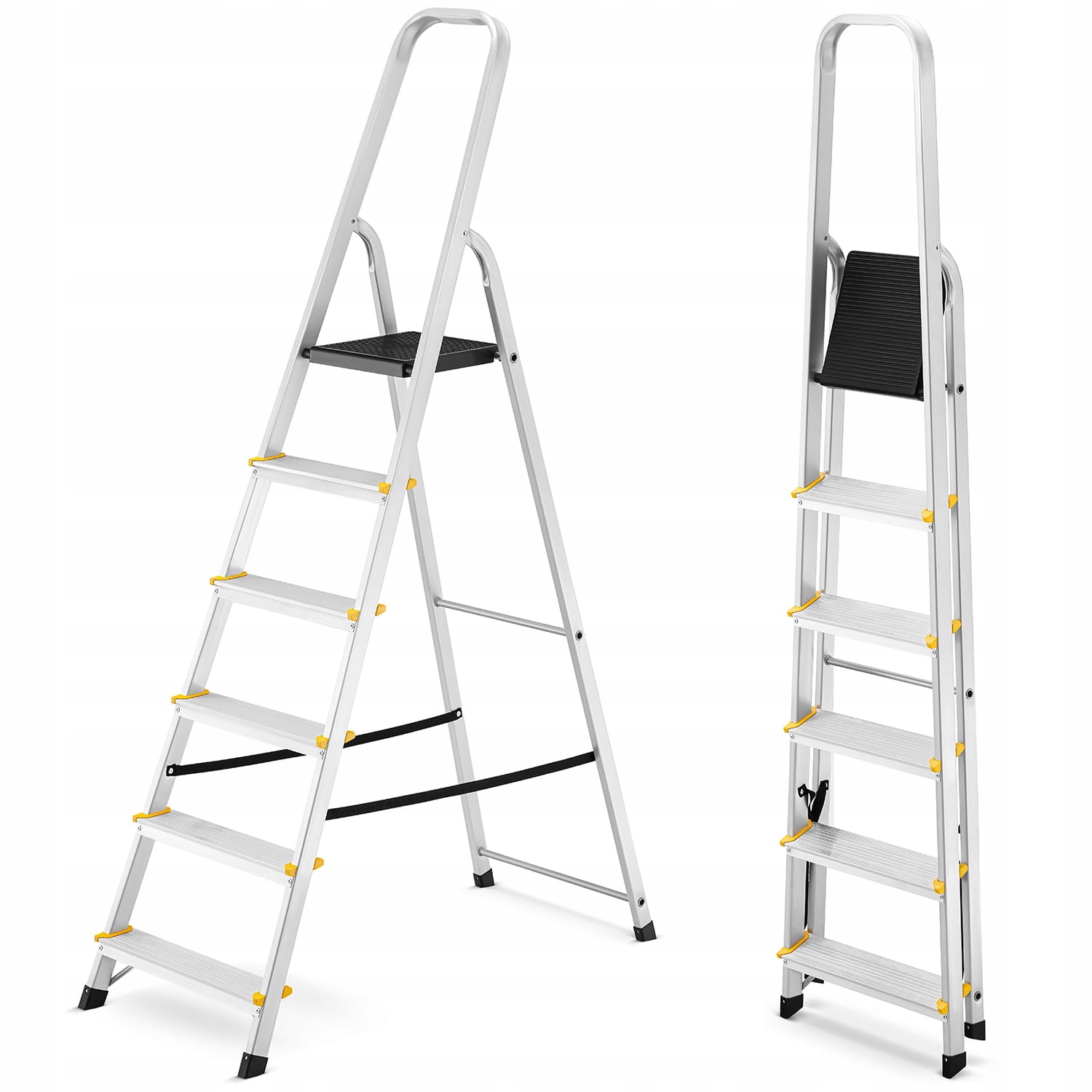 Drabina aluminiowa domowa jednostronna profesjonalna HIGHER 6 stopni 150kg
