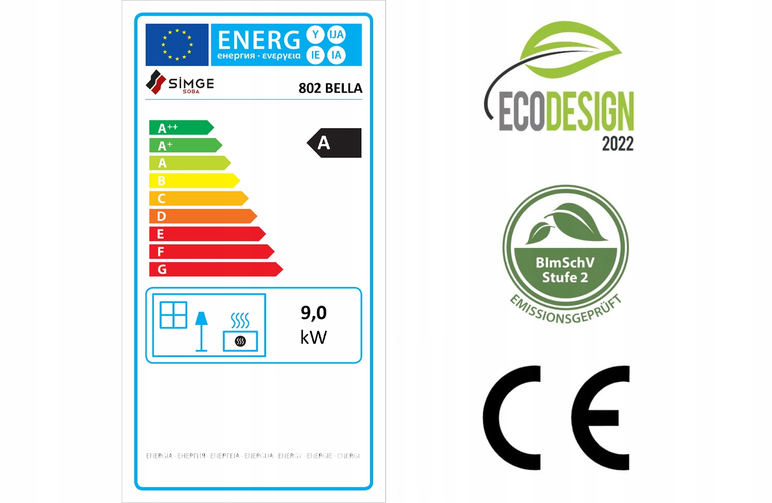 Kuchnia węglowa weftfalka piecokuchnia emaliowana BELLA 802 CZARNA 9kW — 6