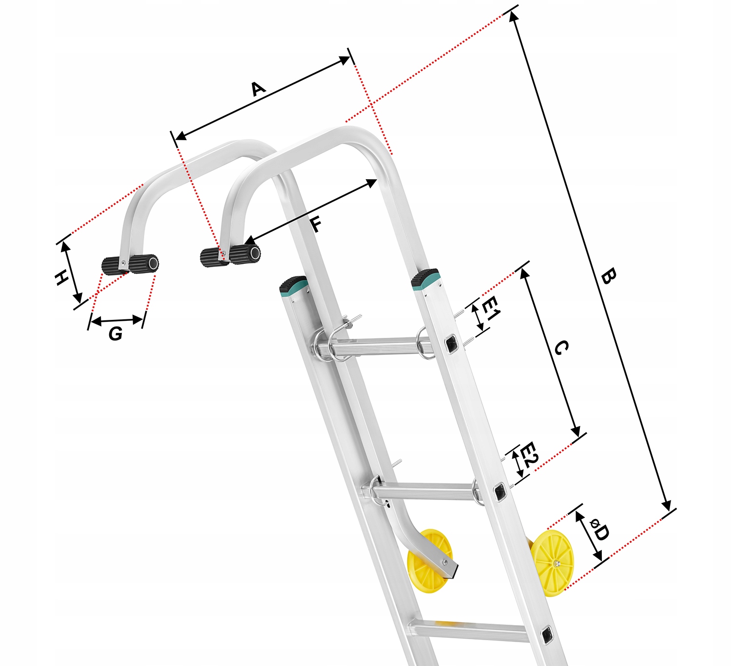 Adaptacja na dach HIGHER uchwyt na KALENICĘ do drabiny AKC — 9