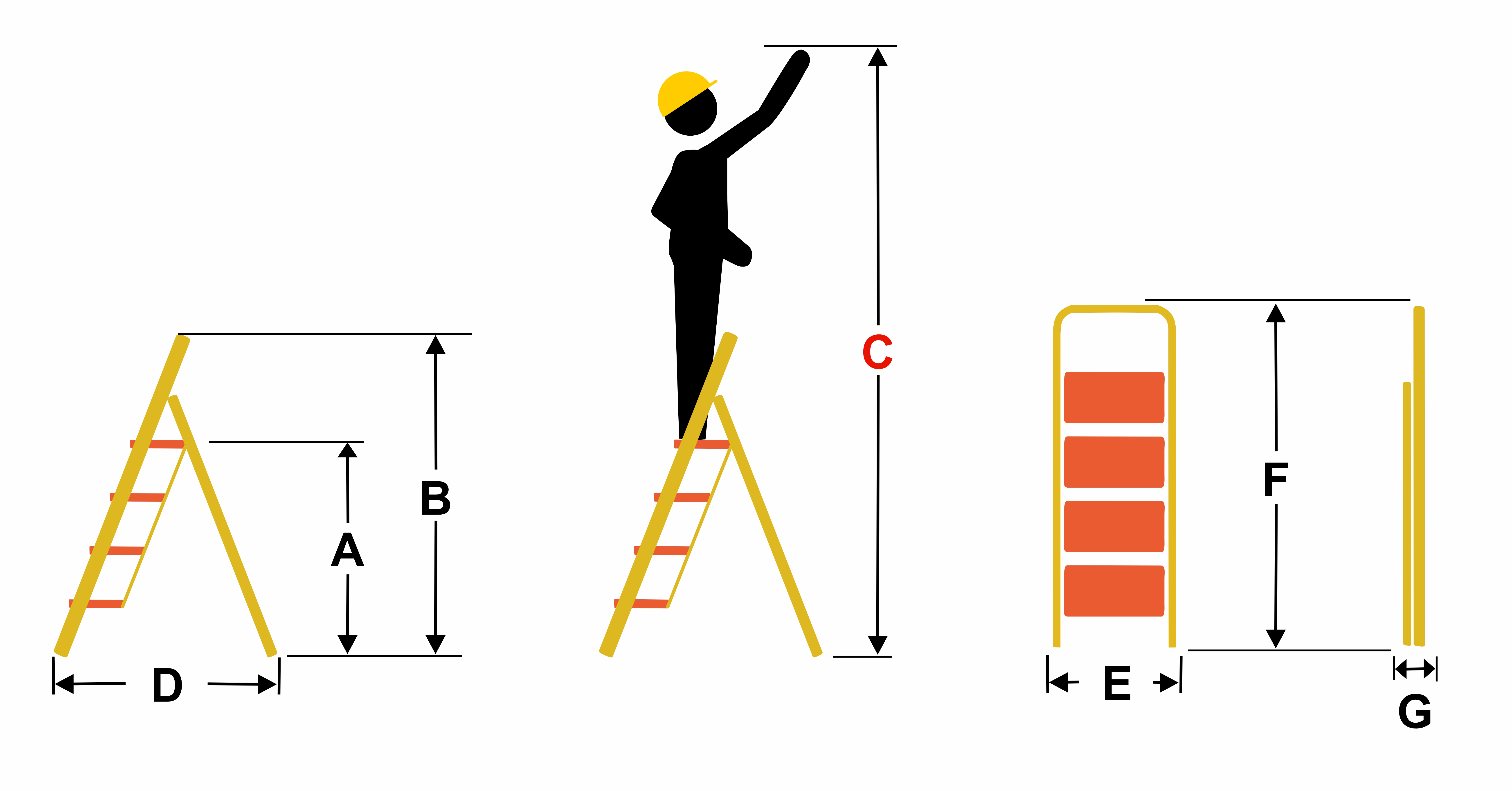 Drabina składana domowa 4 stopniowa schodki HIGHER — 13