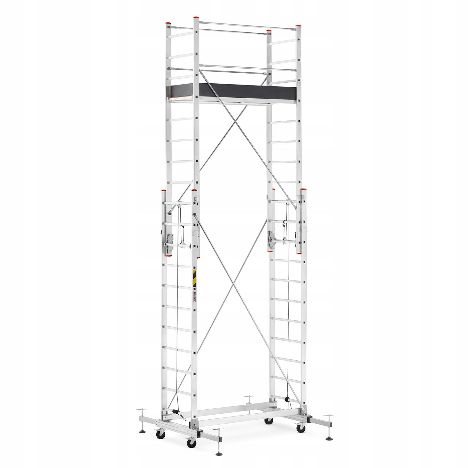 Rusztowanie aluminiowe jezdne wysuwane z linką składane HIGHER 2x13 7,3m — 12